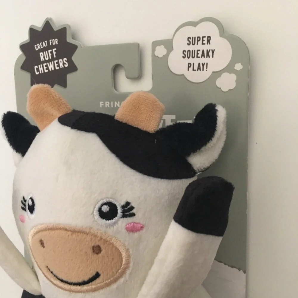 Dog Toy Chewer Cow Rip and Reveal Ruff Chewers Toy NEW | Fringe Black & White